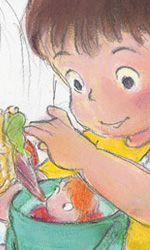 Sosuke, modellato sul figlio di Miyazaki -  Dall'articolo: Ponyo sulla scogliera: gli artwork.