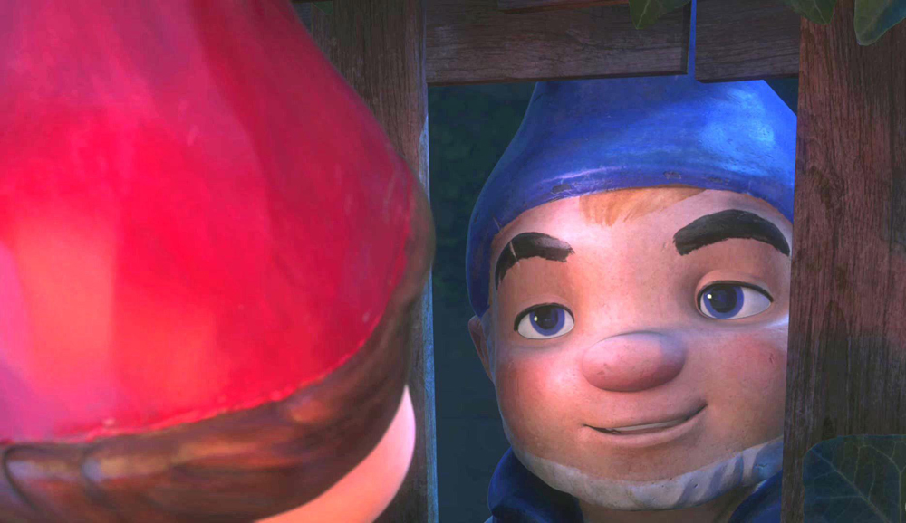 Una scena del film Gnomeo & Giulietta di Kelly Asbury. -  Dall'articolo: Una canzone d'amore per Gnomeo e Giulietta.