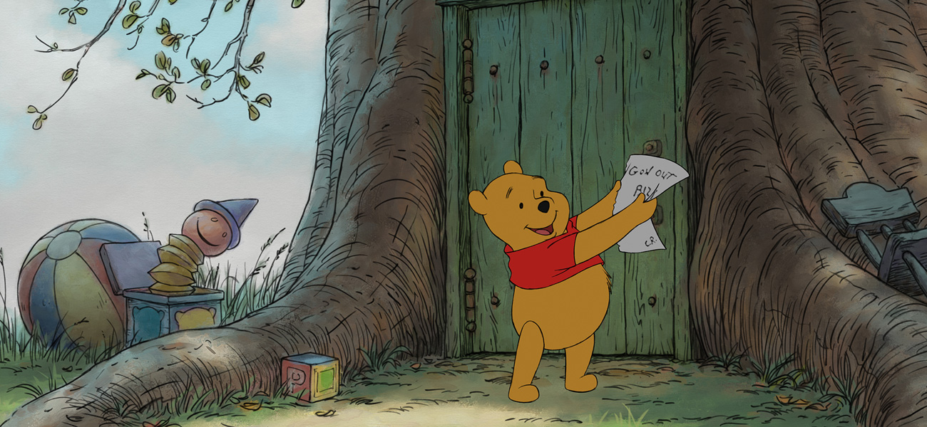 L'orsetto Winnie The Pooh in una scena del nuovo film che lo vede indiscusso protagonista. -  Dall'articolo: Uno, nessuno, centomila Pooh.