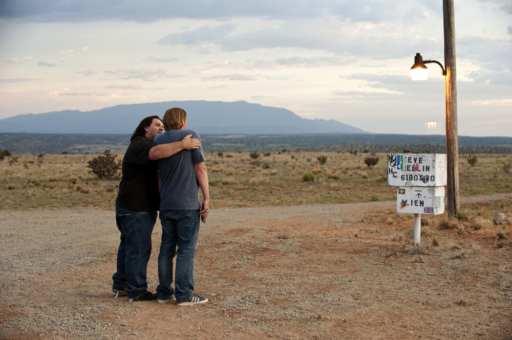 Una foto di scena del film Paul. -  Dall'articolo: Paul, autopsia creativa di un alieno.