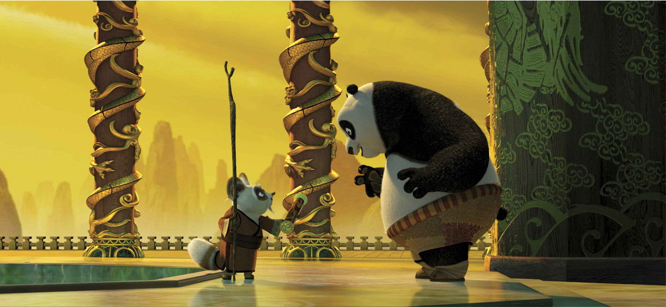 In foto una scena del film Kung Fu Panda 2 di Jennifer Yuh. -  Dall'articolo: La formazione eroica di uno 'Jung' Fu Panda.
