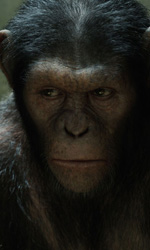 Cesare durante una scena del film L'alba del pianeta delle scimmie. -  Dall'articolo: Andy Serkis, l'uomo scimmia.