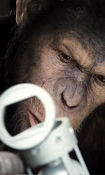In foto lo scimpanzé Cesare, protagonista del film L'alba del pianeta delle scimmie. -  Dall'articolo: Serkis, una performance che convince e commuove.
