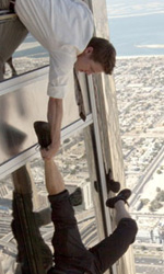 Una scena del film Mission Impossible - Protocollo fantasma. -  Dall'articolo: Brad Bird, dall'animazione al cinema d'azione.