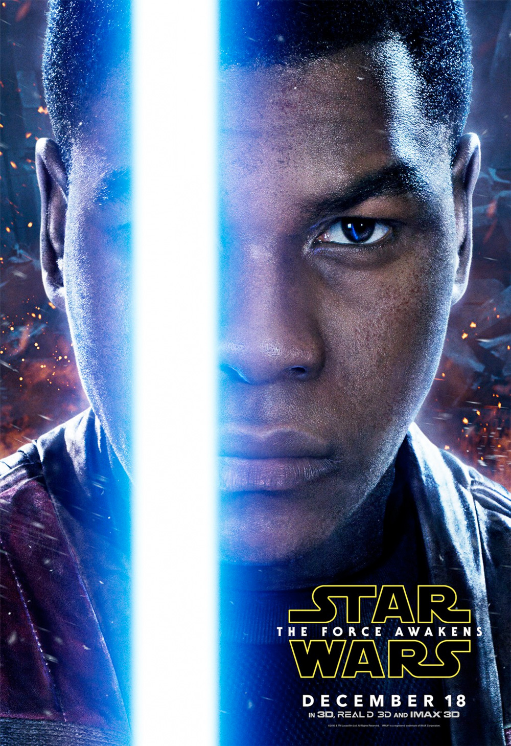 In foto John Boyega (32 anni) Dall'articolo: Star Wars: Il risveglio della forza, i character poster.