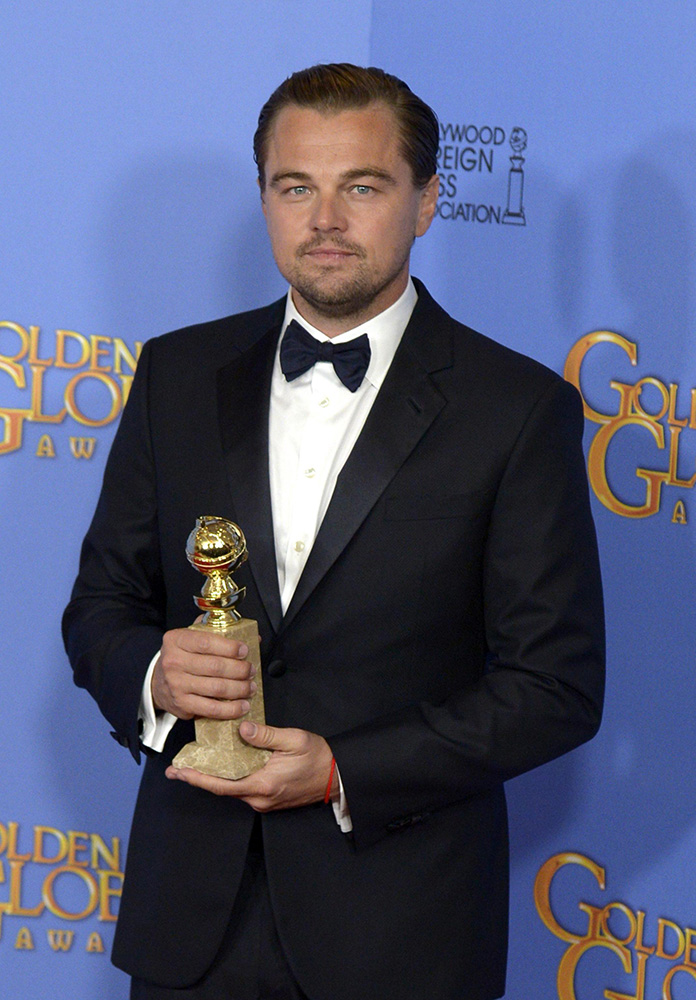 In foto Leonardo DiCaprio (50 anni) Dall'articolo: Ennio Morricone vince il Golden Globe. Tarantino: 