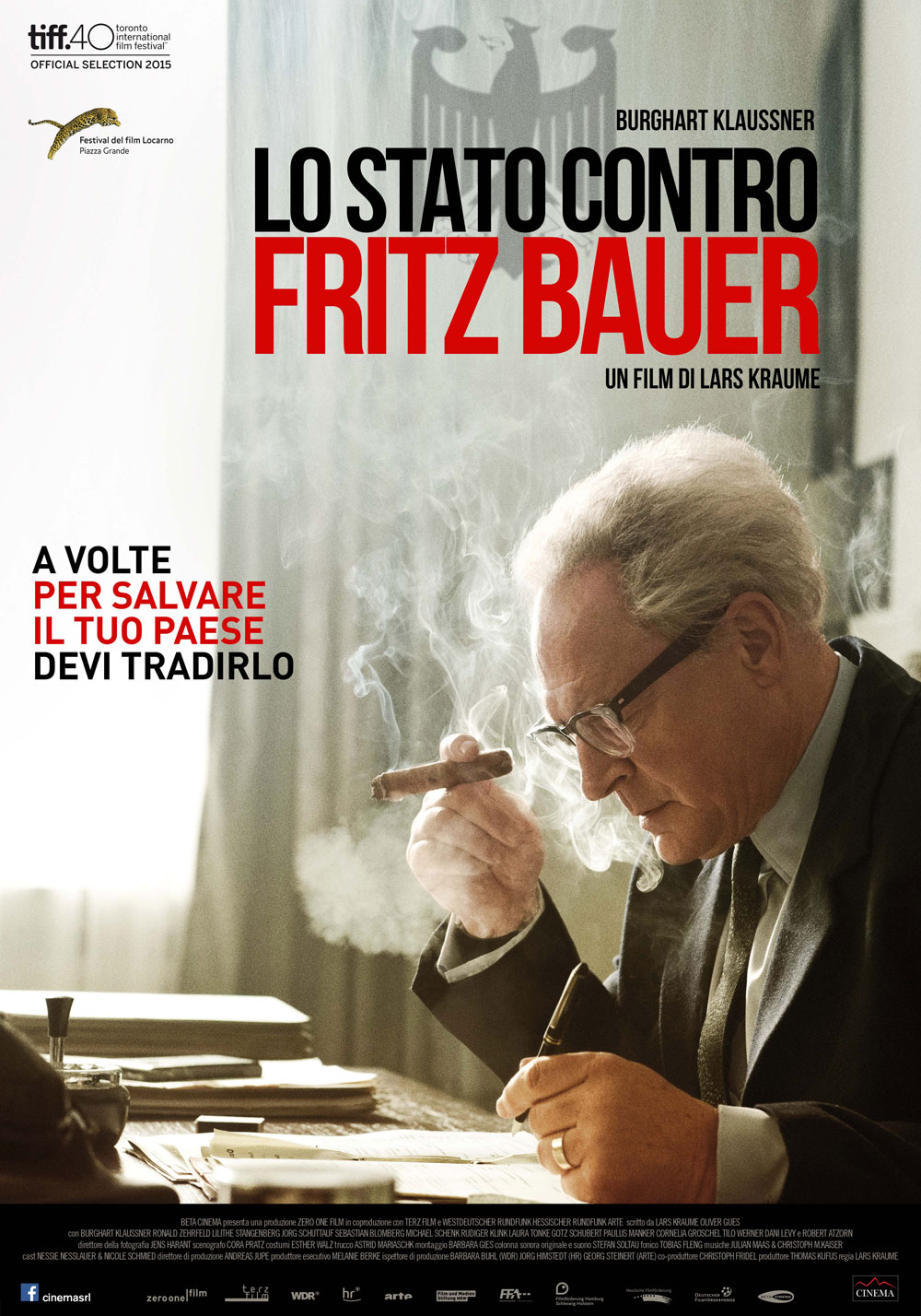 In foto Burghart Klauner (75 anni) Dall'articolo: Lo Stato contro Fritz Bauer, la locandina italiana.