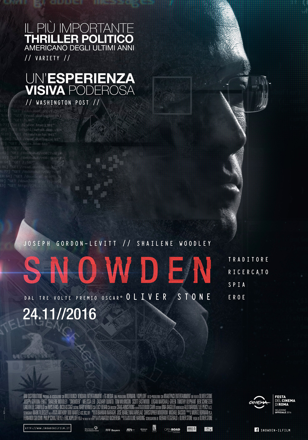  Dall'articolo: Snowden, il nuovo poster italiano.