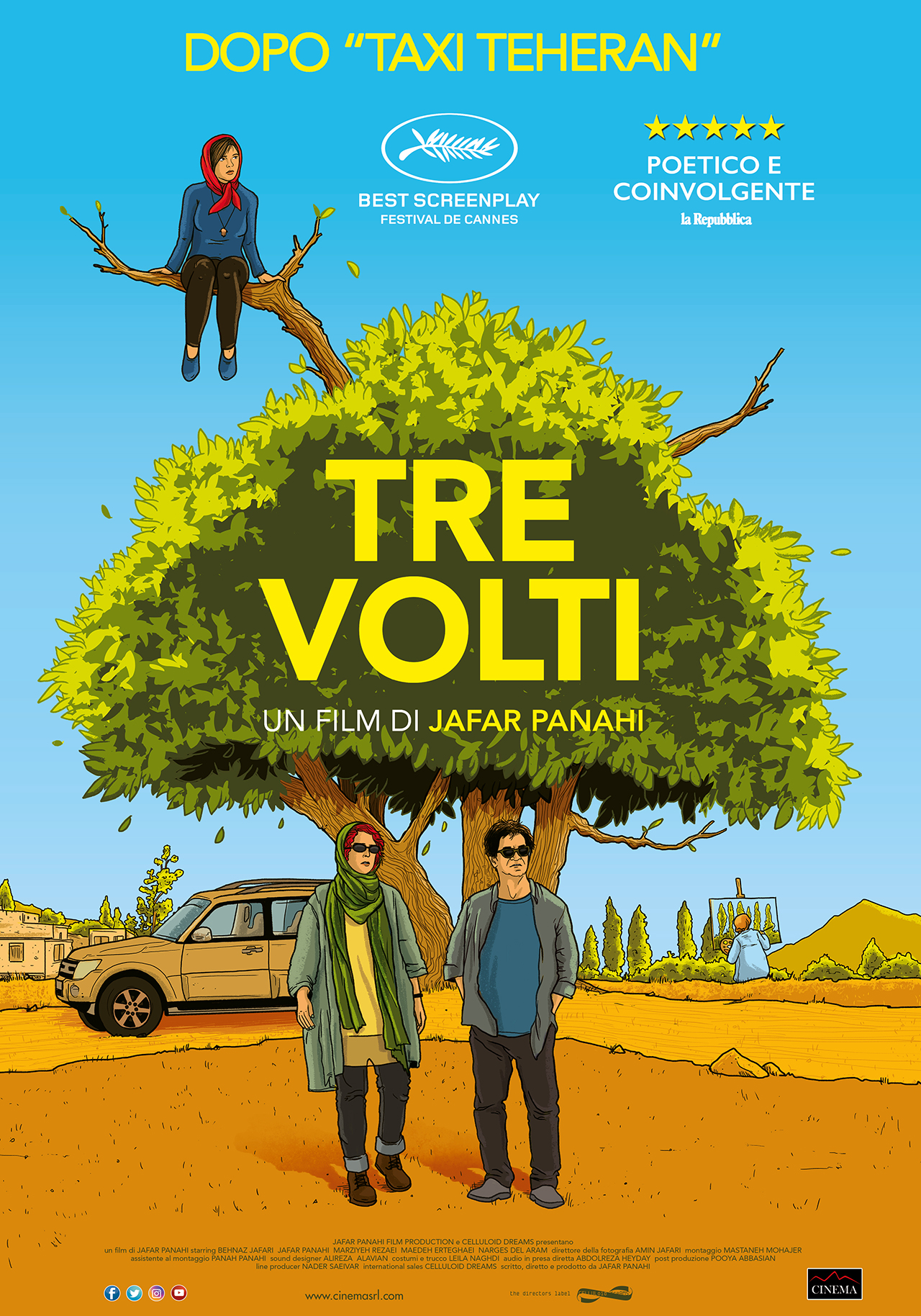 Dall'articolo: Tre volti, il poster italiano del film di Jafar Panahi.