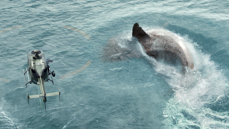 In foto una scena del film Shark - il primo squalo. -  Dall'articolo: Shark - Il primo squalo, a tu per tu con il temibile megalodonte.