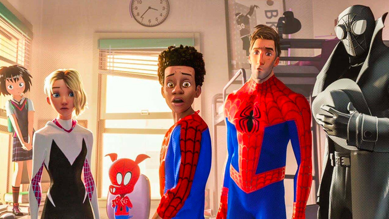 In foto una scena del film Spider-Man - Un nuovo universo. -  Dall'articolo: Spider-Man - Un nuovo universo, un film d'animazione da Oscar.