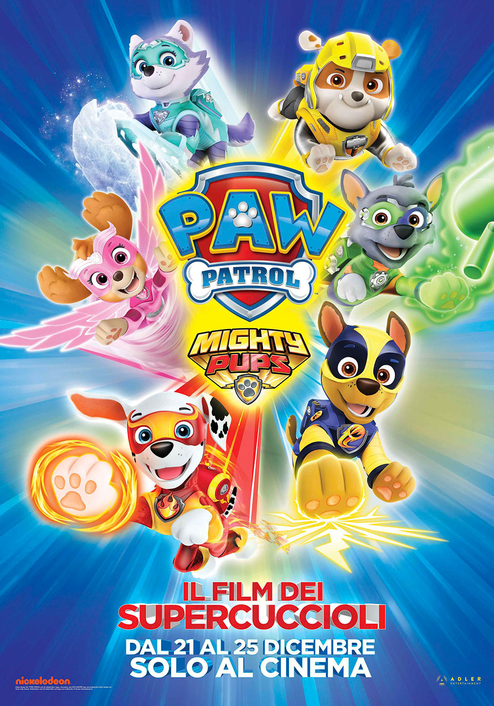  Dall'articolo: Paw Patrol Mighty Pups - Il Film dei Super Cuccioli, il poster italiano del film.