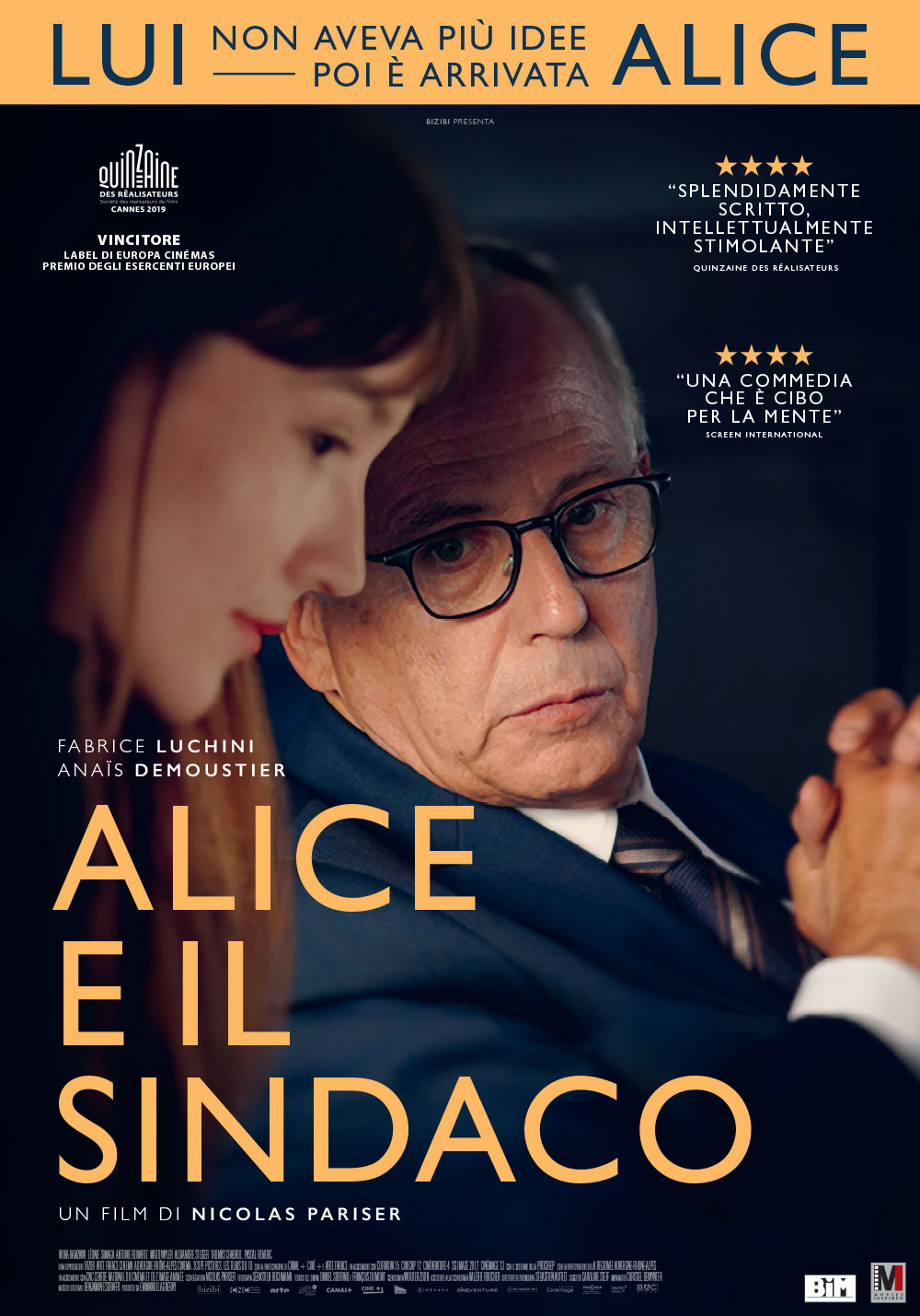 In foto Fabrice Luchini (73 anni) Dall'articolo: Alice e il sindaco, il poster italiano del film.