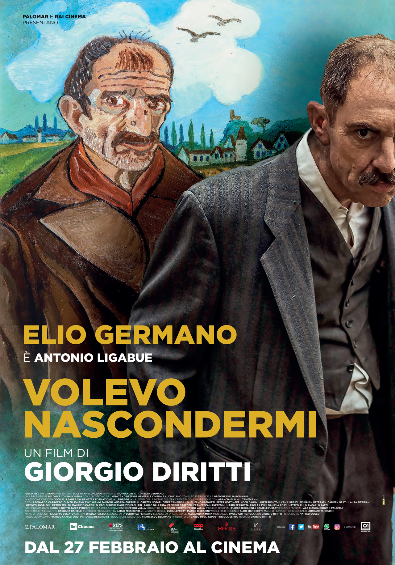 Volevo nascondermi, il poster ufficiale del film con Elio Germano ...