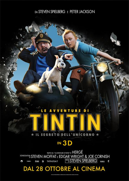 Locandina italiana Le avventure di Tintin - Il segreto dell'Unicorno