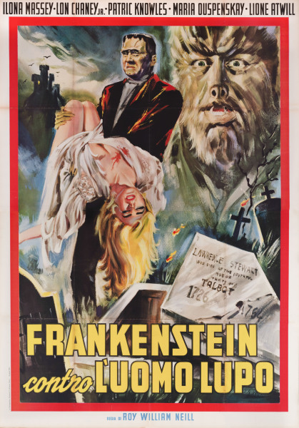 Poster Frankenstein contro l'uomo lupo  n. 0