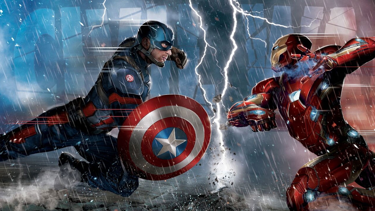 Civil War Poliestere Marvel Versus Avengers Captain America Iron Man Tracolla per Bambino Blu 1.8 litri